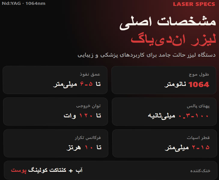 ان-دی-یاگ مشخصات اصلی دستگاه ان دی یاگ